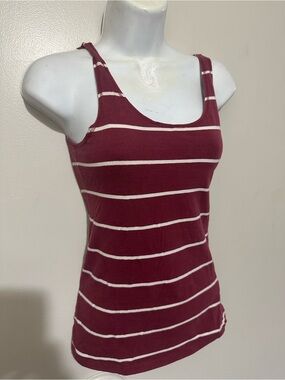Wet Seal Maroon Striped Tank Top Size M vintage